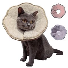 新品 犬猫兼用 ケアカラー 傷保護 舐め防止 (しろ 噛み防止 首輪 術後回復用 調整可能 軽量ソフト S) 花形ペット用エリザベスカラー 術後ケア エリザベスカラー Rottaのサムネイル