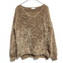 earth music&ecology ふわふわ F 長袖ニット セーター 茶色
