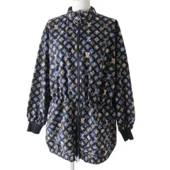 極美品◎正規品 15AW イタリア製 LV ルイヴィトン レディース モノグラム リバーシブル ジップアップ フード付き ジャケット マルチ×黒 38　m03-st30308-429のサムネイル