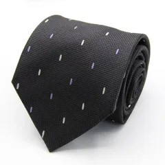 タカキュー ブランド ネクタイ シルク 小紋柄 総柄 PO メンズ ブラック TAKA Q 【中古】