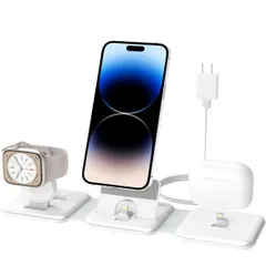【TK023】COCIVIVRE 3in1 充電スタンド アップルウォッチ 充電器 折りたたみ 同時充電 置くだけ充電器 アダプター付属(ホワイト)