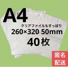 【匿名配送】LDPE宅配袋 宅配ビニール袋 A4 a4テープ付き 透けない 梱包 資材 40枚