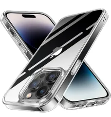 ★NIMASO iPhone 14 Pro Max 用 ケース クリア 背面 強化ガラス 9H硬度 米軍MIL規格 SGS認証 耐衝撃 傷つけ防止 透明 薄型 バンパー 黄変防止 ワイヤレス充電対応 ストラップホール付き スマホケース NSC22H509