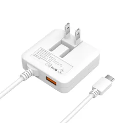 Type-C 急速充電器 PD20W&QC3.0 ケーブル一体型 USB充電器 合計3.4A(薄型＆1USBポート＆1.5mType-Cケーブル＆折りたたみ式プラグ) スマホ ACアダプター コンセント PSE認証済 iPhone15/Android&iOS/