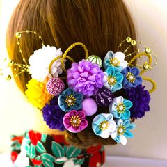 ❁つまみ細工大人かわいい着物・浴衣和装髪飾り❁卒業式・成人式・七五三和装髪飾り・花火・夏祭り・記念日・行事・つまみ細工髪飾り・ヘアアクセサリー