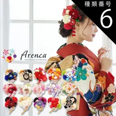 種類6:[6]-/8353　黒ベージュ 振袖用 髪飾り Arenca カップ入り髪飾りセット 全15種　kk-583　アレンカ 成人式 結婚式 卒業式 コサージュ
