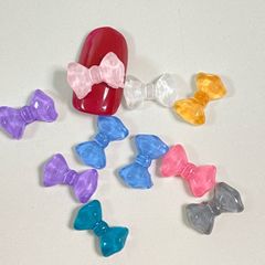 ネイルパーツ リボン10個セット カラーミックス