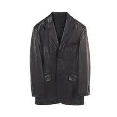 ダンヒル Dunhill 革ジャン ブラック ラムスキン（羊革） ジャケット メンズ Used Bのサムネイル