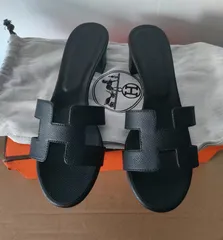 エルメスオアジス黒36.5/23〜23.5センチ箱、靴袋付き