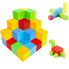 UiDor マグネットパズル マグネットブロック 40個 25mm 立体パズル 積み木 誕生日 クリスマス プレゼント