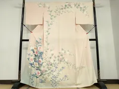 平和屋着物●訪問着　友禅　作家物　枝花文　暈し染め　正絹　逸品　DAAY5271ud 平和屋着物○訪問着 友禅 作家物 枝花文 暈し染め 正絹 逸品