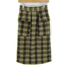 オリーブデオリーブ ロングスカート ボトムス タイト チェック柄 レディース Fサイズ グレー×黄 OLIVE des OLIVE 【中古】