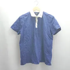 ◇ ⊂ UNIQLO Theory 半袖 ポロシャツ サイズXL ブルー ホワイト メンズ E  【1502180049743】