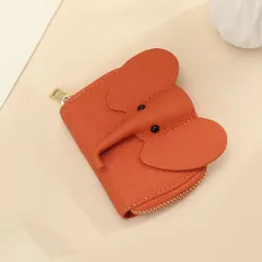 ☆ オレンジ ☆ ゾウ カードケース 本革 大容量 yznscase5154 カードケース じゃばら カード入れ じゃばら式 ジャバラ お財布 ミニ財布 レザー 革 チャック 大容量 定期入れ 名刺入れ クレジットカード ICカード 小銭入れ ウォレット ゾウ