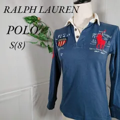 ポロ　ラルフローレン　ポロシャツ　S　ビックロゴ　厚手襟