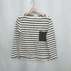 ◇ Θ BEAUTY&YOUTH UNITED ARROWS ボーダー柄 長袖 カットソー サイズ表記なし ホワイト　ブラック レディース E  【1502030014686】