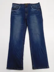 CLOUD72 スカルパッチ グランジ クラッシュ デニムパンツ L.G.B. セール】クラッシュデニムワイドバギーパンツ（デニムパンツ