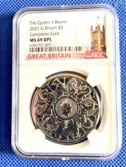★NGC準最高鑑定★2021 G.Britain £5  Completer Coin    イギリス　クィーンズビースト　 　The Queen's Beasts  NGC MS69 DPL   GREAT BRITAIN 最終シリーズ