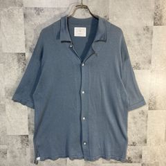 日本製 bukht ブフト コットンニット オープンカラーシャツ グレー L