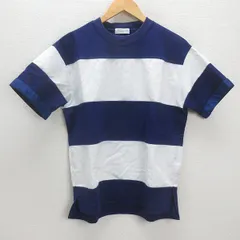 D■日本製■トゥモローランド/TOMORROWLAND ボーダー半袖Tシャツ【M】白 青系/MENS/110【中古】