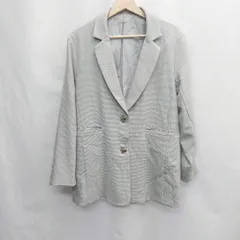 ◇ Θ NICE CLAUP ナイスクラップ ギンガムチェック 長袖 テーラードジャケット サイズF グレー系 レディース E  【1505290052580】のサムネイル