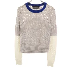 AKIRANAKA アキラナカ 日本製 長袖 ハンド ニット 36 グレー セーター レディース 古着