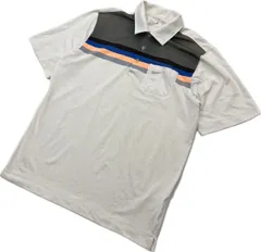 NIKE GOLF ☆ デザイン ライン ホワイト ドライフィット ポロシャツ 半袖 L 春夏 スポーツ トレーニング 人気 ナイキ ゴルフ■AA292