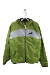【美品】PUMA GOLF(プーマゴルフ) リバーシブルウィンドブレーカー カーキ / 黄緑 レディース S ゴルフウェア 2507-0485 中古
