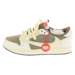 NIKE (ナイキ) ×トラヴィススコット エアジョーダン 1 ロー リバースモカ ローカットスニーカーシューズ DM7866-162 ブラウン/ホワイト US7.5/25.5cmのサムネイル