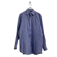TOMMY HILFIGER 長袖 ストライプ シャツ M ブルー ホワイト トミーヒルフィガー 古着卸 アメリカ仕入 a607-6820
