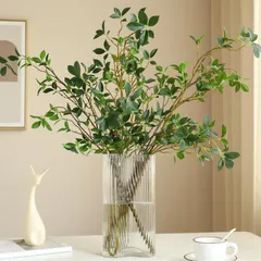 【数量限定】観葉植物 4本入 枝 人工 フェイク H73cm グリーン リアル 玄関 超 飾り 店舗 卓上 ディスプレイ フェイクグリーン 造花インテリア WillingYou 緑のサムネイル