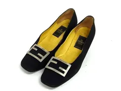 FENDI フェンディ サテン ヒール パンプス 表記サイズ36 (約23cm) 靴 シューズ レディース ブラック系 DK6451