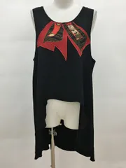 詩仙堂 シセンドウ ベスト ブラック 洗えるちりめん ベスト・ジレ 日本製 2506WR099