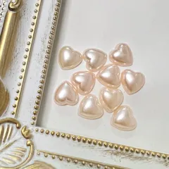 ネイルパーツ ハート パール 20個セット  ピンクホワイト