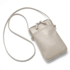 《送料無料＆税込価格》《新品未使用》《数量限定》《特別価格》MOMO -モモ-！牛革エンボス加工！大流行！サコッシュ！チェーンキーリング付き！マルチ！ミニショルダー！ポシェットバッグ　AN-7162　グレージュ