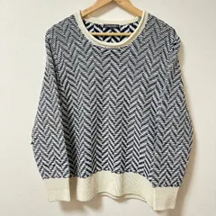 (^w^)b TOMMYHILFIGER トミーヒルフィガー 長袖 セーター ニット ヘリンボーン 丸襟 毛50% デザインニット シンプル カジュアル お出かけ キレイめ ネイビー ホワイト メンズ サイズL