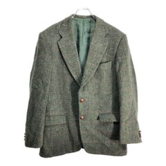 Harris Tweed ハリスツイード テーラードジャケット グリーン(メンズ 52 L)中古 古着 U4280