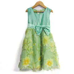 キャサリンコテージ ワンピース トップス ノースリーブ ドレス 花柄 キッズ 女の子用 120サイズ 緑×黄 Catherine Cottage 【中古】