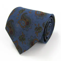 ヴァレンティノ ブランド ネクタイ ロゴ 総柄 ペイズリー 幾何学模様 シルク イタリア製 PO メンズ ネイビー VALENTINO 【中古】