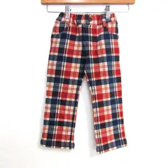 ジャンクストア パンツ ボトムス スウェット チェック柄 未使用品 キッズ 男の子用 95サイズ 赤×紺 JUNK STORE