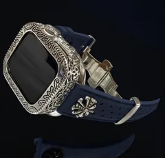 AppleWatchカスタム　フッ素ラバー　バンド　彫刻カバー　ケース　アップルウォッチ用　ベルト　44 45 46 49 SE 　Ultra 109