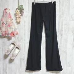 【美品】【大きいサイズ】【ELLE】【エル】UNEVIEAVEC『ボトムス』ブーツカット パンツ(XL)(LL) ウール素材 オールシーズン ブラック 商品C233 管理C