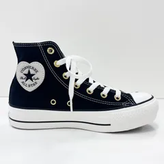 【新品】CONVERSE ALLSTAR PLTS HEARTPOINT HI　コンバース　オールスター　ハートポイント　ハイカット　スニーカー　靴　シューズ　厚底　レディース　ブラック