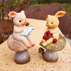 ガーデンオブジェ うさぎ ぶた かわいい 動物 置物 庭 樹脂 ラビット ピッグ きのこ キノコ ガーデンオーナメント ガーデニング 雑貨 ガーデン雑貨 ガーデンインテリア ガーデン インテリア 庭の装飾 お洒落 おしゃれ 8-14