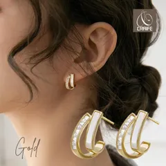 ピアス イヤリング 金属アレルギー対応 14K S925シルバー ニッケルフリー レディース スタッドピアス 両耳セット 大人 かわいい カジュアル キラキラ ジルコニア ジュエリー ゴールド 送料無料 プチプライス CRAIFE