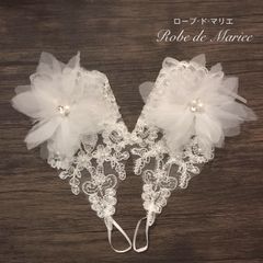 パールが可憐♡ふんわりお花のフィンガーレスグローブ♡