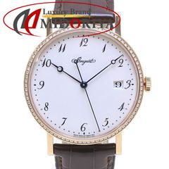 Breguet ブレゲ クラシック シリシオン ベゼルダイヤモンド 5178BR/29/9V6/D000【磨き済】【中古】 腕時計 メンズ K18PG ピンクゴールドxアリゲーター/40074