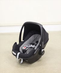 マキシコシ ペブルプラス MAXI-COSI Pebble Plus ブラックレイベン 新生児～1歳頃 シートベルト固定 クリーニング済み B0923318