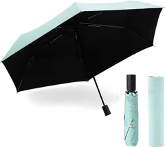 CUBATTY 日傘 198g 超軽量 折り畳み傘 安全式自動開閉 UVカット レディース メンズ 折りたたみ傘 コンパクト 超撥水 耐風頑丈 晴雨兼用傘 携帯便利( ミントグリーン)