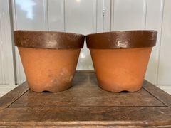 植木鉢　素焼き　6号　2点セット　観葉植物　多肉植物　山野草　草花　花　雑木　寄せ植え　松盆栽　盆栽　ガーデニング　深鉢　鉢　盆栽鉢